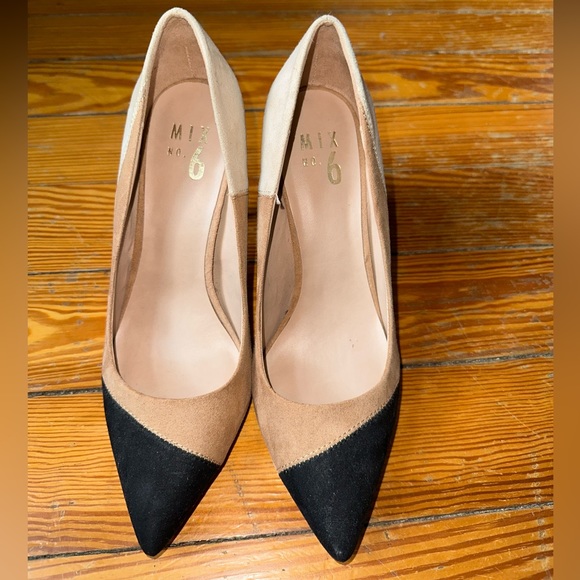 Mix No 6 Necole Fauxe Suede High Heels Color Block Stillettos - Picture 4 of 11
